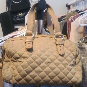 Source Unknown Quilted Tan Satchel